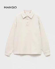 MANGO OFF WHITE POLO SWEATSHIRT 17025160