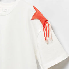 MANGO OFF WHITE PRINTED STARS T-SHIRT