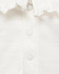 MANGO OFF WHITE RUFFLE NECK T-SHIRT