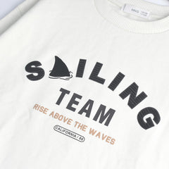 MANGO OFF WHITE SAILING TEAM PRINTED SWEATSHIRT