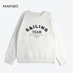 MANGO OFF WHITE SAILING TEAM PRINTED SWEATSHIRT