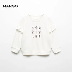 MANGO OFF WHITE SMILE PRINTED SWEATSHIRT