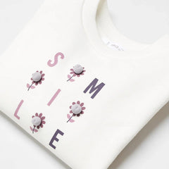 MANGO OFF WHITE SMILE PRINTED SWEATSHIRT
