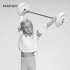 MANGO OFF WHITE STRIPED CROP T-SHIRT