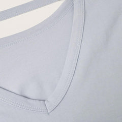 MANGO SKY BLUE STRIPED CROP T-SHIRT