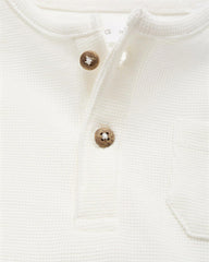 MANGO OFF WHITE TEXTURE LONG SLEEVE T-SHIRT