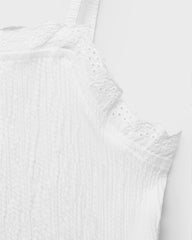 MANGO OFF WHITE TOP WITH SWISS EMBROIDERY DETAIL