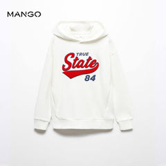 MANGO OFF WHITE TRUE SKATE PRINTED HOODIE