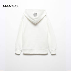 MANGO OFF WHITE TRUE SKATE PRINTED HOODIE