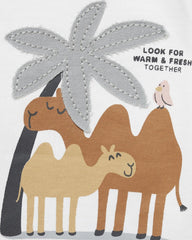 MANGO OFF WHITE WARM & FRESH PRINTED T-SHIRT