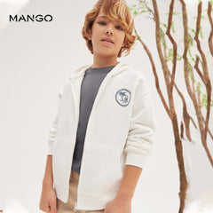 MANGO OFF WHITE WILD COAST ZIPPER HOOD 67034476