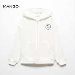 MANGO OFF WHITE WILD COAST ZIPPER HOOD 67034476