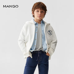 MANGO OFF WHITE WILD COAST ZIPPER HOOD 67034476