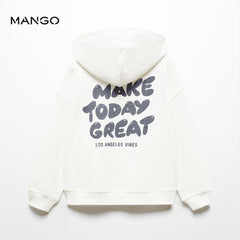 MANGO OFF WHITE WILD COAST ZIPPER HOOD 67034476