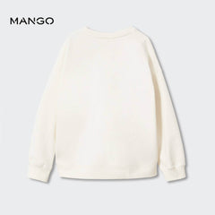 MANGO OFF WHITE YOU ROCK PRINTED SWEATSHIRT