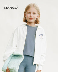 MANGO OFF WHITE ZIP HOODIE WITH PRINTED MESSAGE 87088263