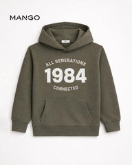 MANGO OLIVE GREEN 1984 HOODED SWEATSHIRT