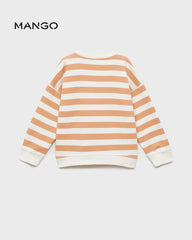 MANGO ORANGE STRIPE ALL DIRECTIONS SWEATSHIRT