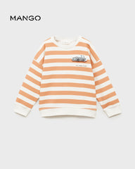 MANGO ORANGE STRIPE ALL DIRECTIONS SWEATSHIRT