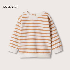 MANGO ORANGE STRIPE COTTON BLEND SWEATSHIRT 3643