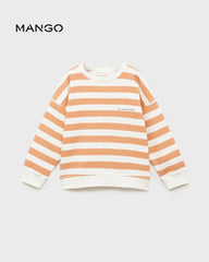 MANGO ORANGE STRIPE PRINTED SWEATSHIRT