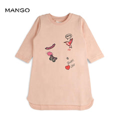 MANGO ORANGE SWEET LOVE SWEATSHIRT DRESS