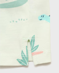 MANGO PASTEL GREEN COTTON DINO T-SHIRT