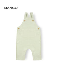 MANGO PASTEL GREEN COTTON DUNGAREE WITH KANGAROO POCKET