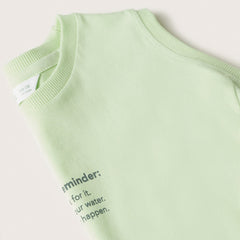 MANGO PASTEL GREEN T-SHIRT WITH SIDE OPENING