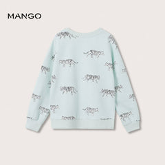 MANGO PASTEL GREEN TIGER SWEATSHIRT 2 PCS SET
