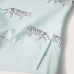 MANGO PASTEL GREEN WHITE TIGER PRINTED SWEATSHIRT 1028