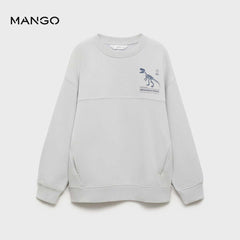 MANGO PASTEL GREY POWERFUL BITE SWEATSHIRT
