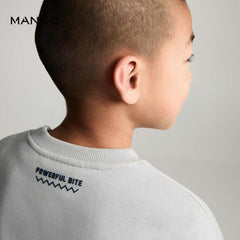 MANGO PASTEL GREY POWERFUL BITE SWEATSHIRT