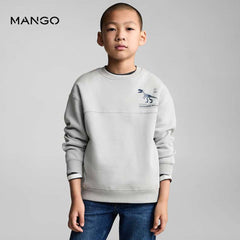MANGO PASTEL GREY POWERFUL BITE SWEATSHIRT