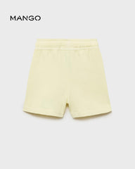 MANGO PASTEL YELLOW COTTON BERMUDA SHORTS
