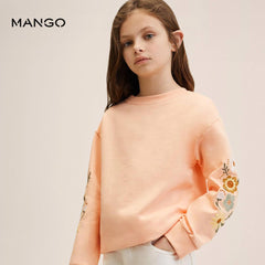 MANGO PEACH FLORAL EMBOIDERED SWEATSHIRT 5136