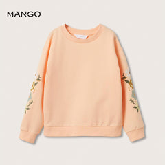 MANGO PEACH FLORAL EMBOIDERED SWEATSHIRT 5136