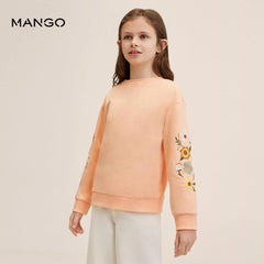 MANGO PEACH FLORAL EMBOIDERED SWEATSHIRT 5136