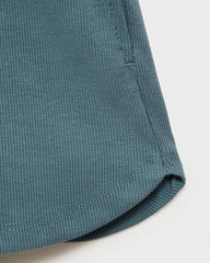 MANGO PETROL BLUE ELASTIC WAIST SHORTS