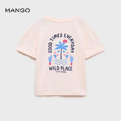 MANGO PINK CALM MOOD PRINTED T-SHIRT