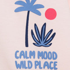 MANGO PINK CALM MOOD PRINTED T-SHIRT