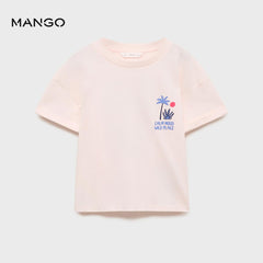 MANGO PINK CALM MOOD PRINTED T-SHIRT