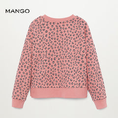 MANGO PINK CHEETA DOT PRINT SWEATSHIRT