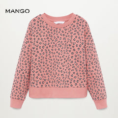 MANGO PINK CHEETA DOT PRINT SWEATSHIRT