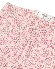 MANGO PINK FLORAL RIBBED PRINTED LEGGING