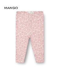 MANGO PINK FLORAL RIBBED PRINTED LEGGING