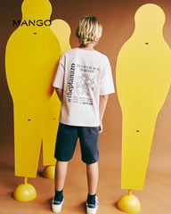 MANGO PINK OVERSIZED PRINTED COTTON T-SHIRT