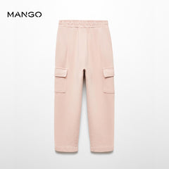 MANGO PINK PARIS ELASTIC WAIST CARGO TROUSER 67077129