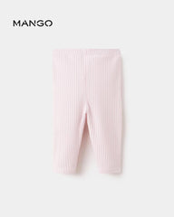 MANGO PINK RIBBED BOW LEGGINGS 27052898