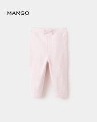 MANGO PINK RIBBED BOW LEGGINGS 27052898
